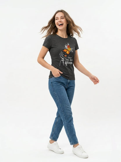 Never Hide Your Wings – Women’s Graphic T-Shirt
