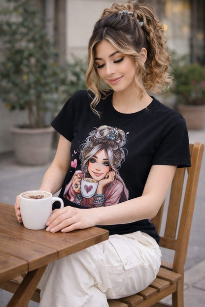 Women’s Cotton Rich Graphic T-Shirt Slim Fit | Casual Printed Tee XS-L