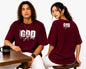 Couple Matching Drop Shoulder T-Shirts – Cotton Lycra Puff Print “God Got Me” Tee Combo