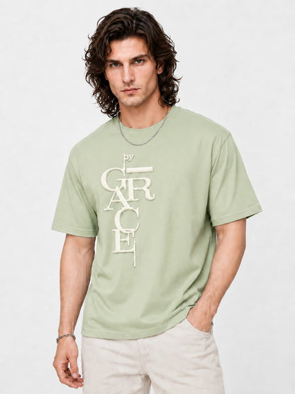 Oversized Puff Print Cotton Lycra T-Shirt – Casual Streetwear Tee for Men