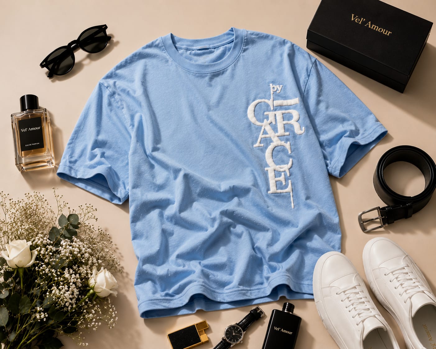 Oversized Puff Print Cotton Lycra T-Shirt – Casual Streetwear Tee for Men