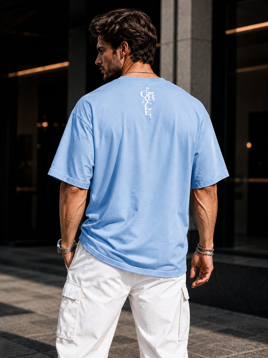 Oversized Puff Print Cotton Lycra T-Shirt – Casual Streetwear Tee for Men