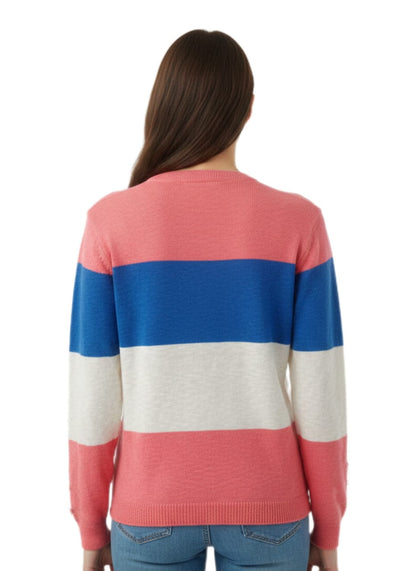 Woman's 100% cotton Stripped Zipper