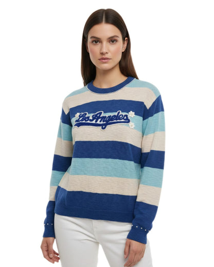 Women’s Striped Los Angeles Patch Sweater – Semi Winter Wear