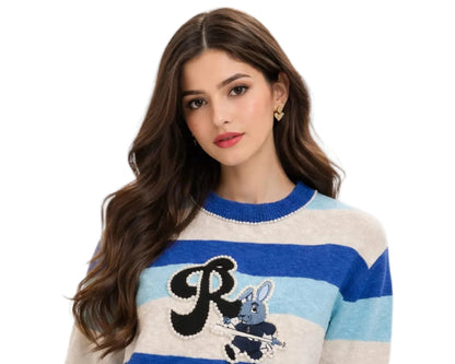 Woman's 100% Cotton Rabbit Patch Pullover