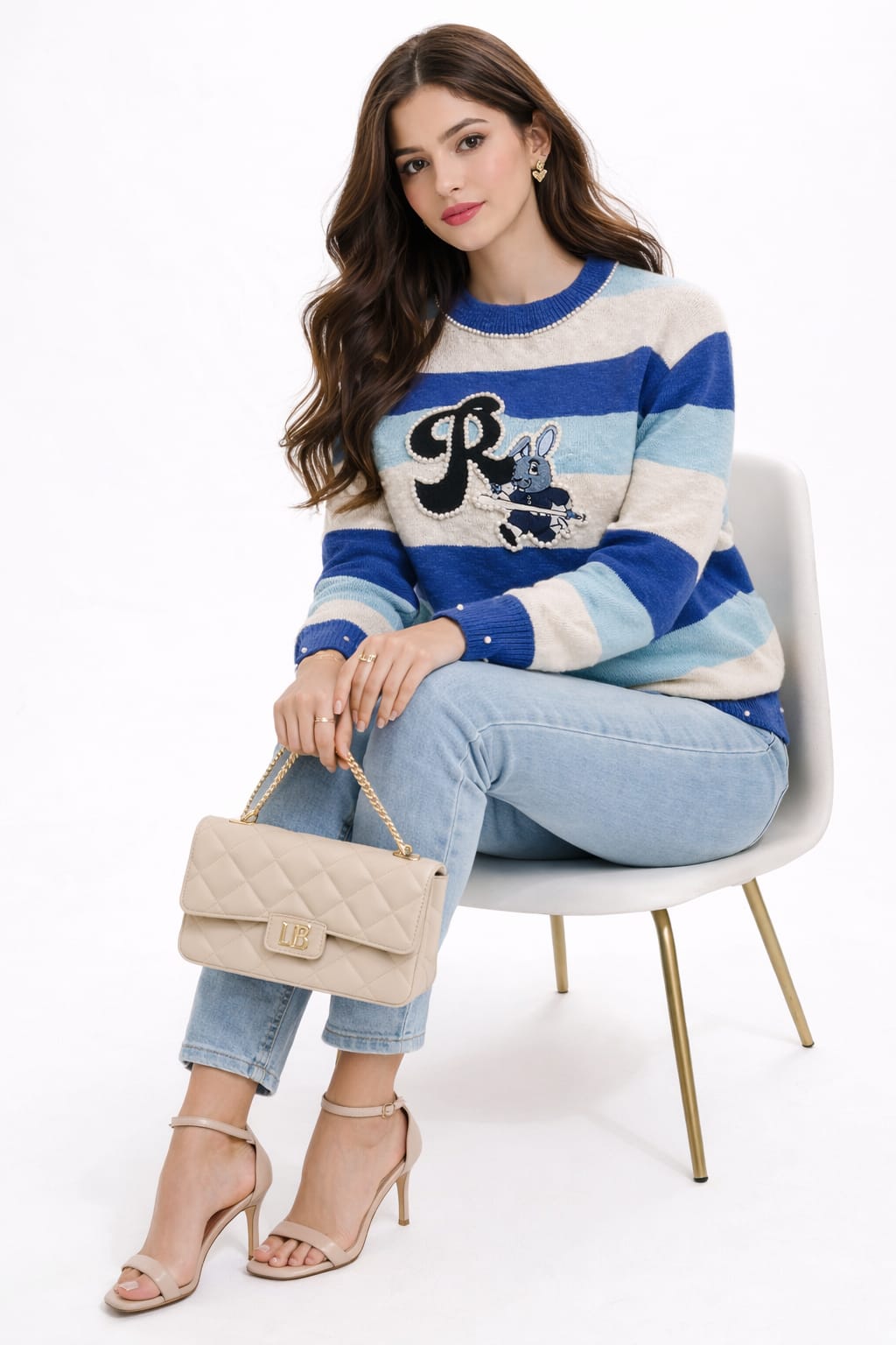 Woman's 100% Cotton Rabbit Patch Pullover