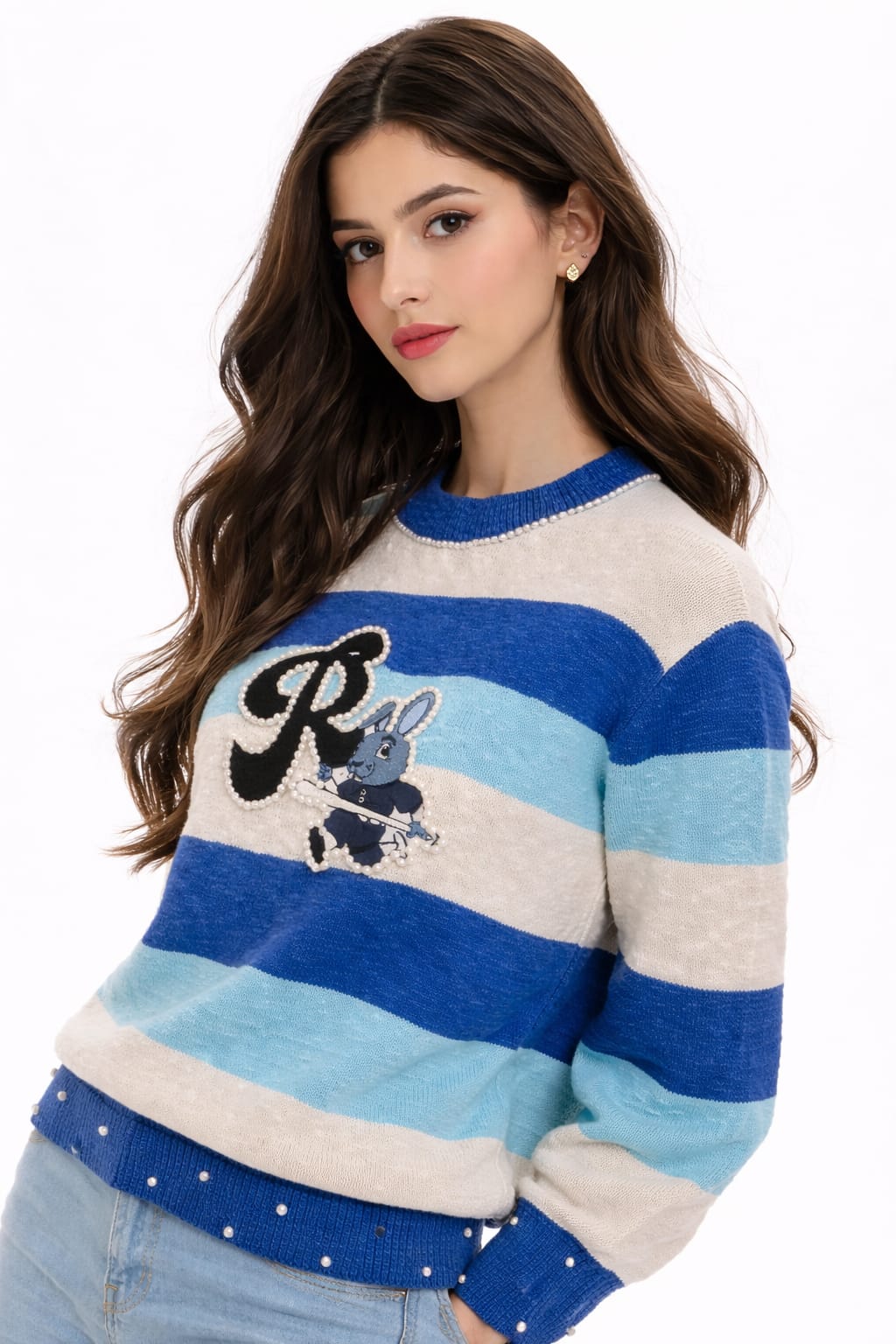 Woman's 100% Cotton Rabbit Patch Pullover
