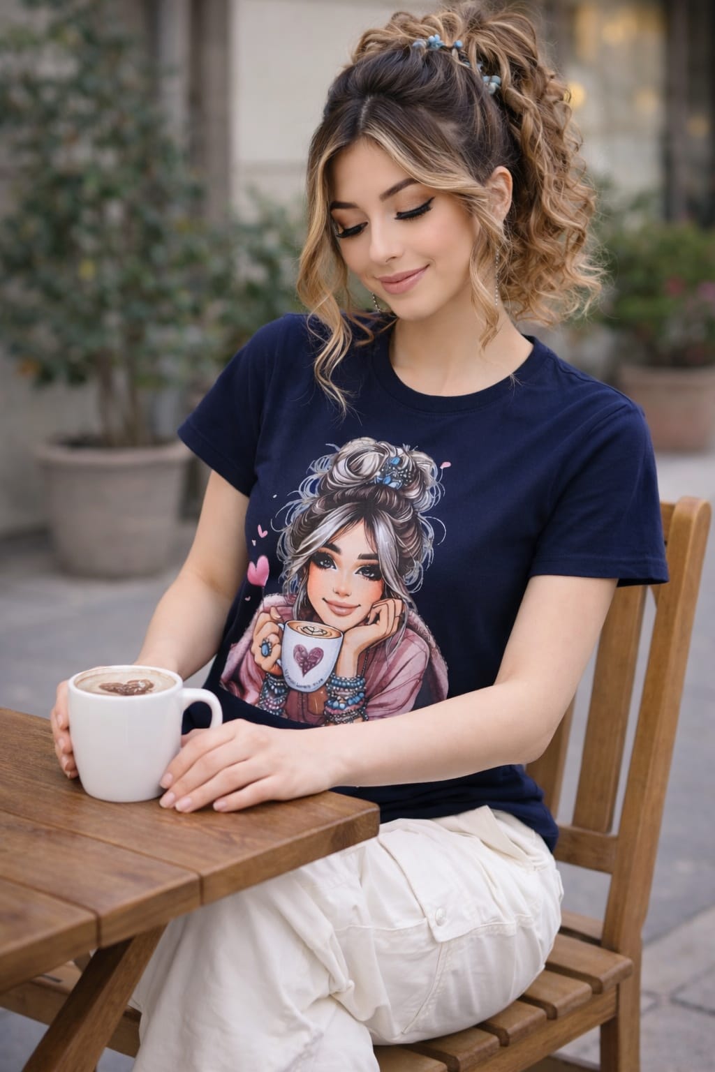 Women’s Cotton Rich Graphic T-Shirt Slim Fit | Casual Printed Tee XS-L