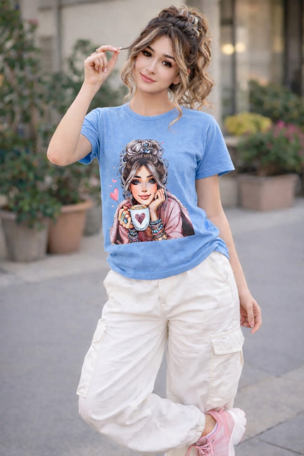 Women’s Cotton Rich Graphic T-Shirt Slim Fit | Casual Printed Tee XS-L