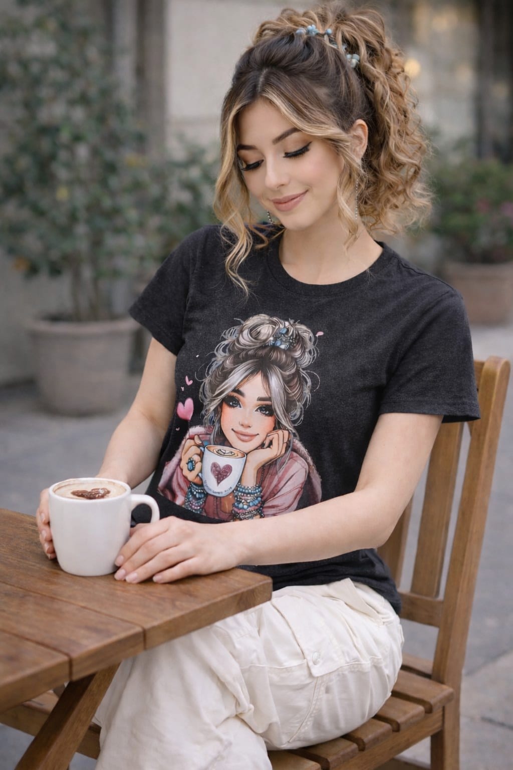 Women’s Cotton Rich Graphic T-Shirt Slim Fit | Casual Printed Tee XS-L