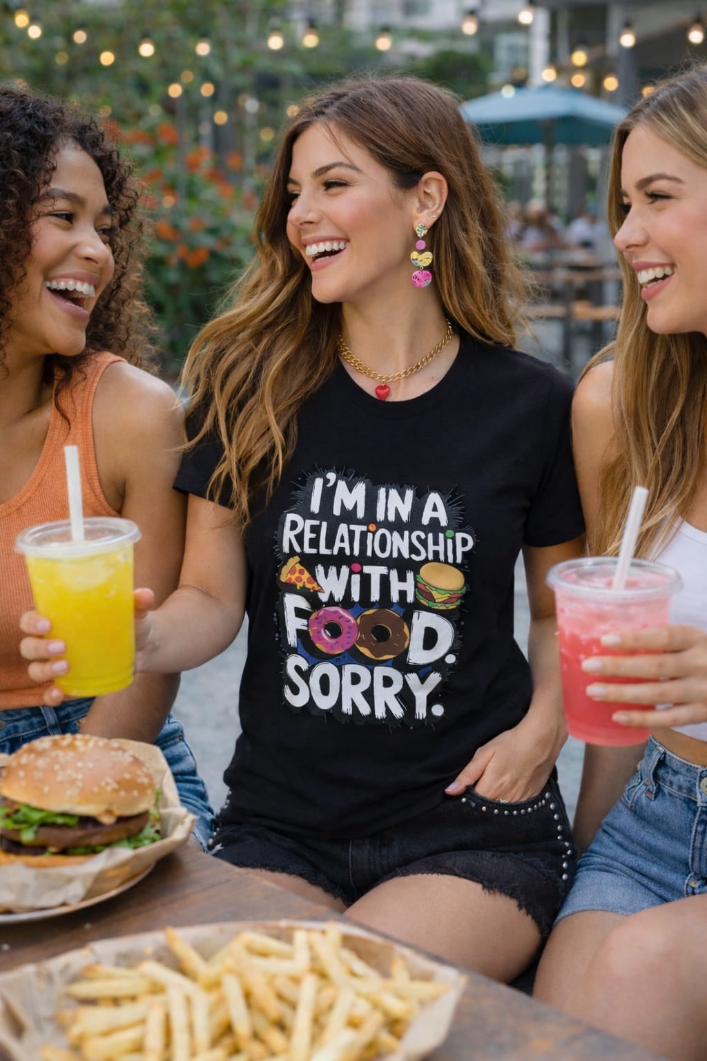 I’m In A Relationship With Food – Women’s Graphic T-Shirt