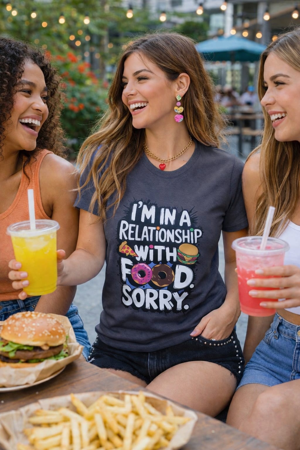 I’m In A Relationship With Food – Women’s Graphic T-Shirt