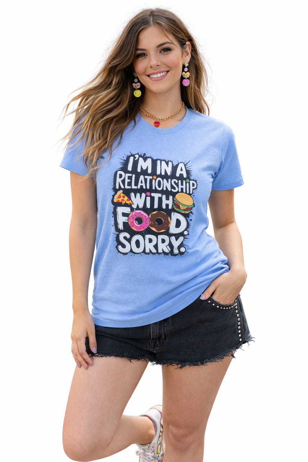 I’m In A Relationship With Food – Women’s Graphic T-Shirt