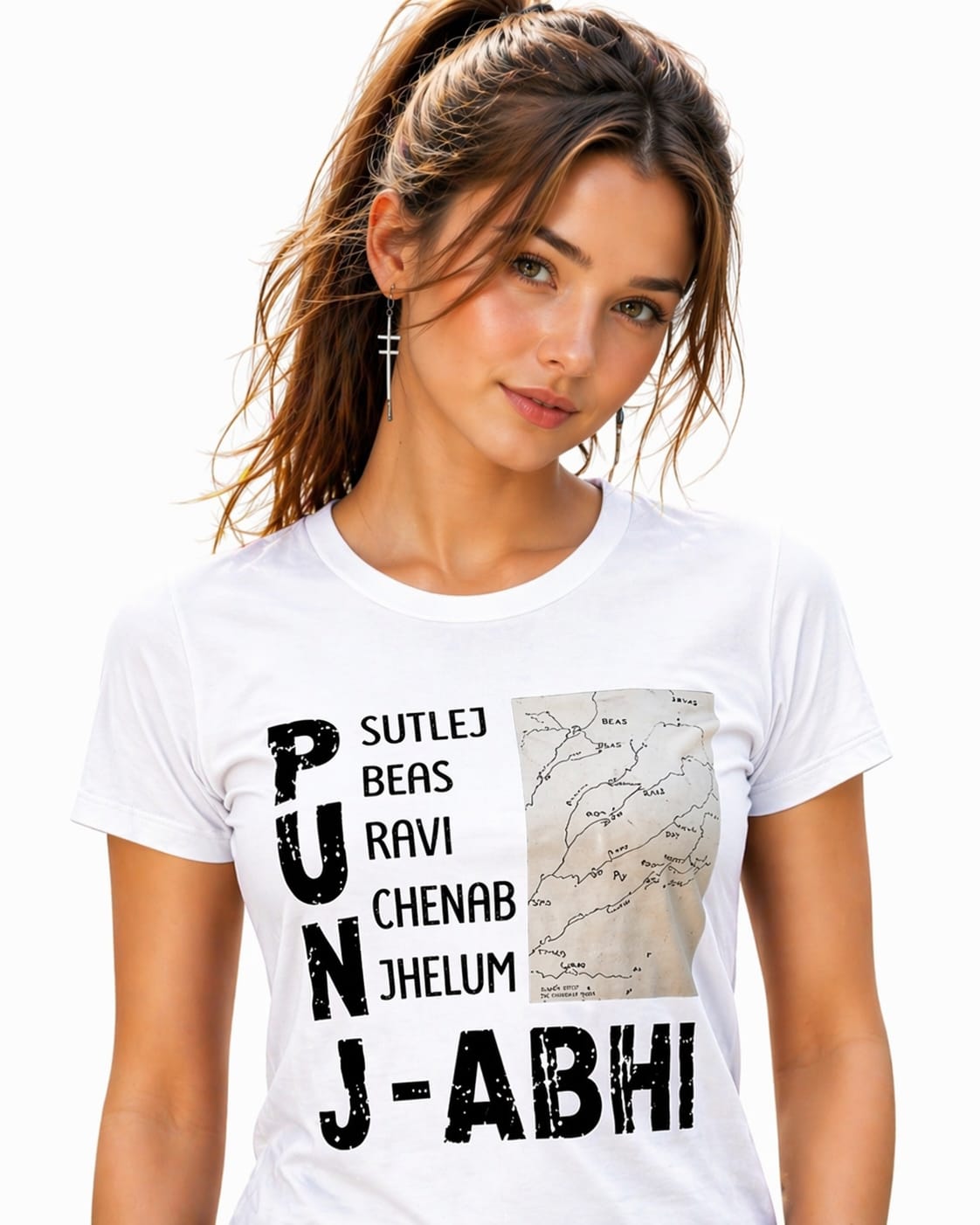 Woman T-Shirt With Trendy Print PUNJAB