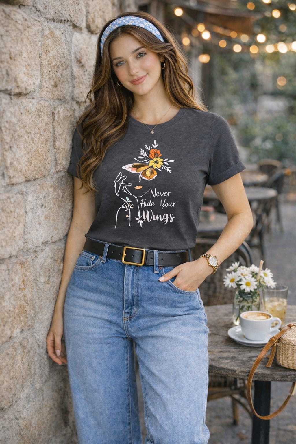 Never Hide Your Wings – Women’s Graphic T-Shirt