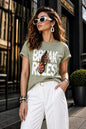 Woman Lycra T-Shirt - Break Rule Graphic Print Slim Fit Tee