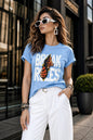 Woman Lycra T-Shirt - Break Rule Graphic Print Slim Fit Tee