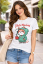 Women’s Cotton Lycra Graphic T-Shirt Slim Fit | Funny Cat Print Tee XS-L
