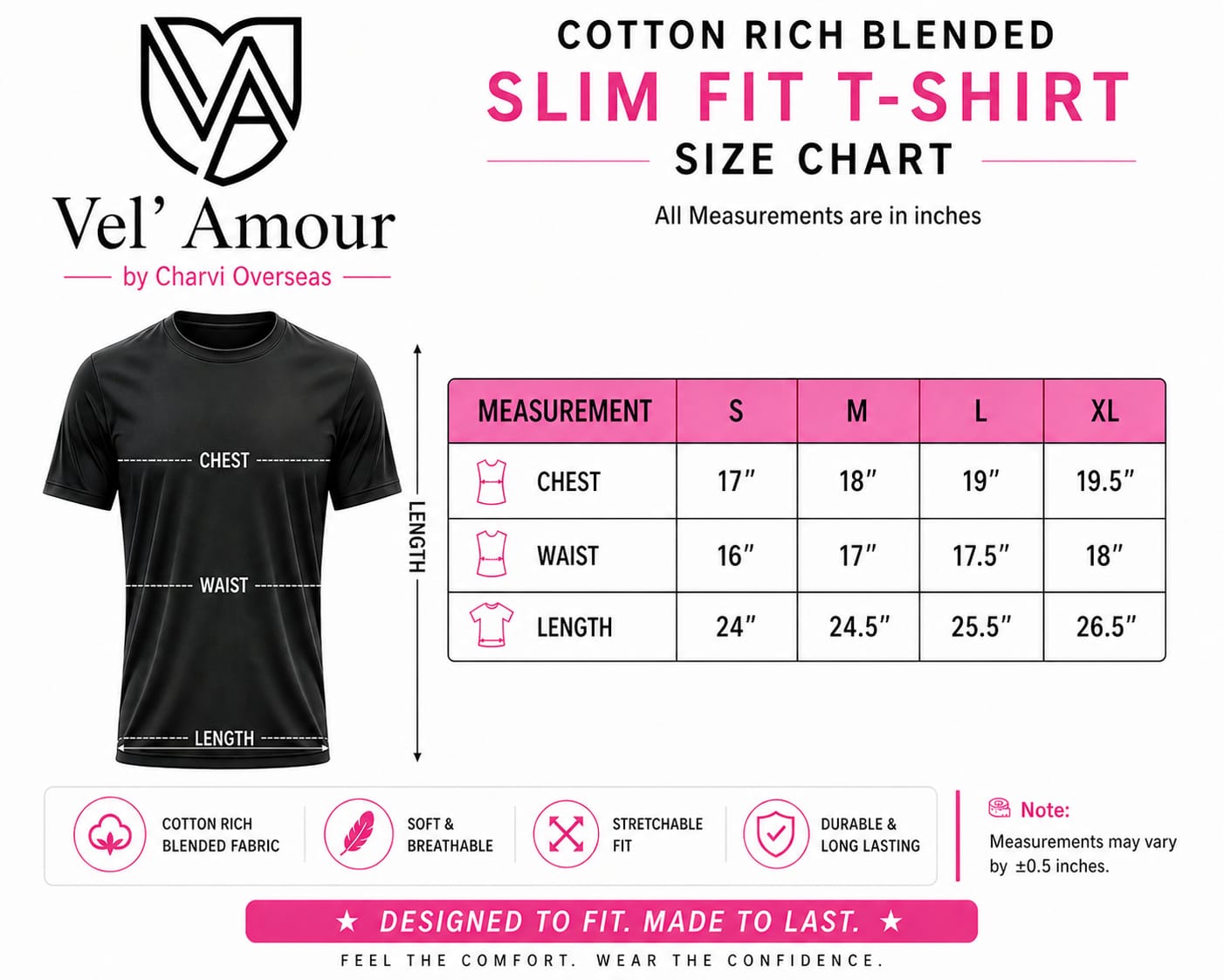Women’s Cotton Blend Slim Fit T-Shirt | Plain Tee with Minimal Logo | XS–L
